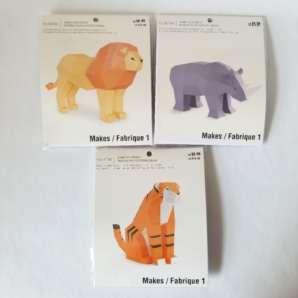 Bundle Animal Sculpture Kit / Lion / Tiger / Rhino